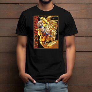Goku Super Saiyan 3 x Golden Dragon (DBZ) Anime Custom T-shirt